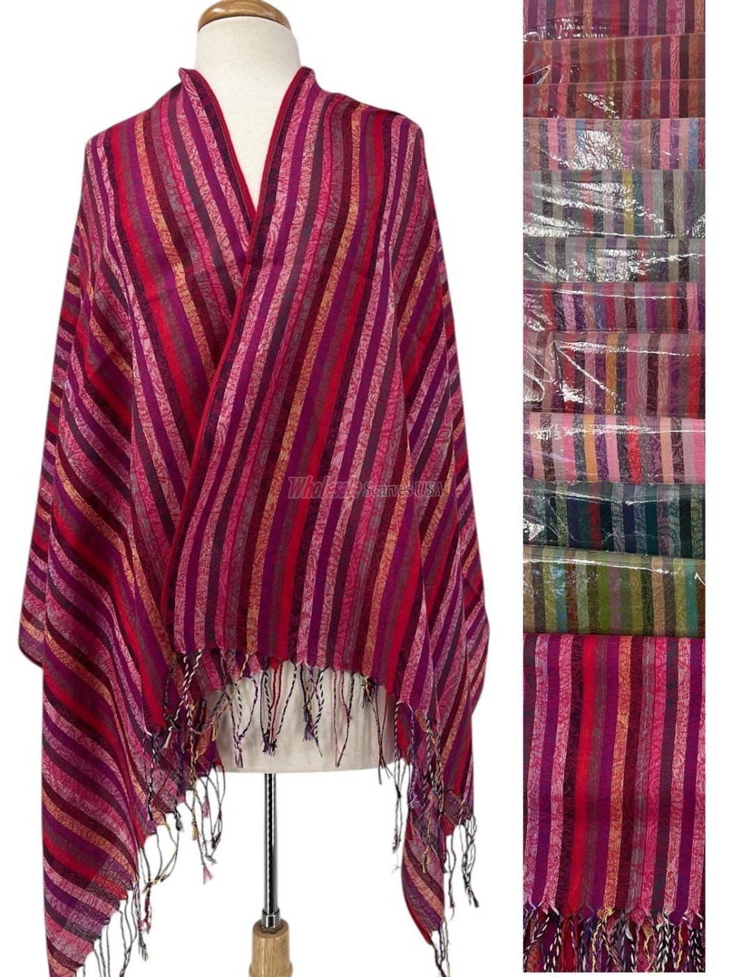 (image for) Classic Strip Pashmina (7Colors, 1Doz)