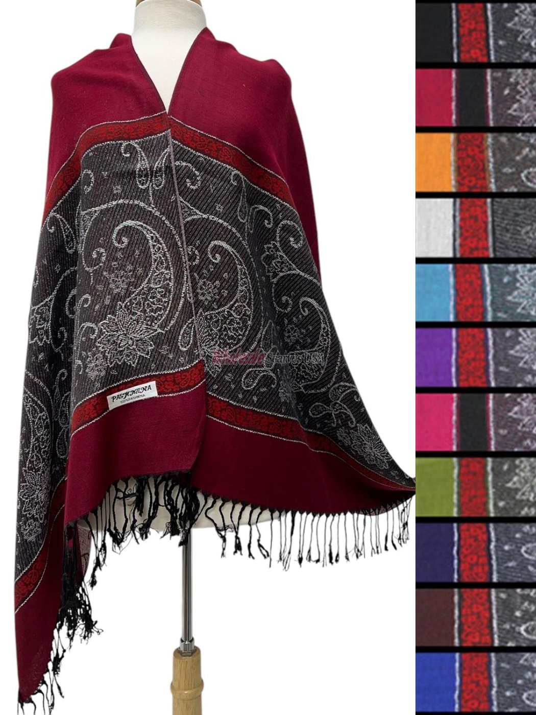 (image for) Lurex Metallic Paisley Pashmina 1 DZ Asst Color