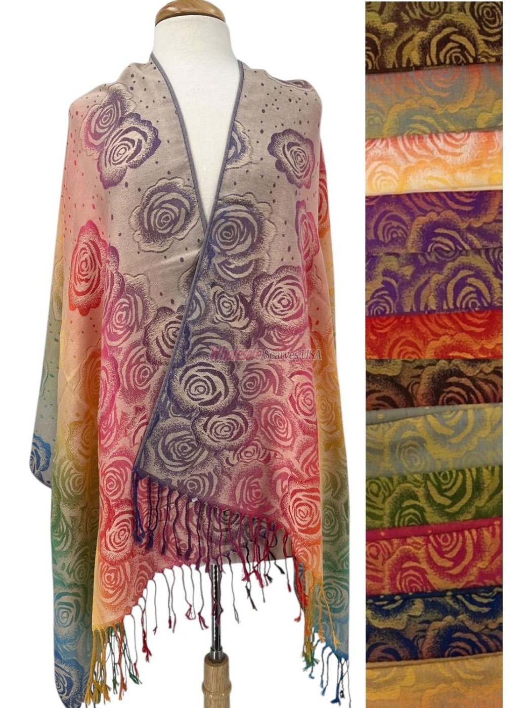 (image for) Jewel tones Rose Pashmina (11Colors, 1Doz)