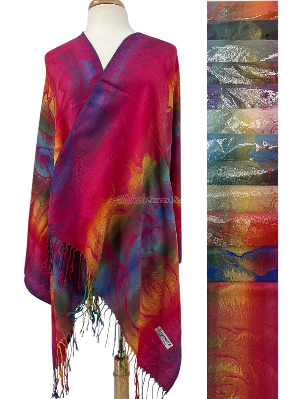 (image for) Jewel Tone Pashmina(1Dz, 12Colors)