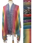 (image for) Paisley Border RainBow Colorful Pashmina（1dz, 12 Colors)