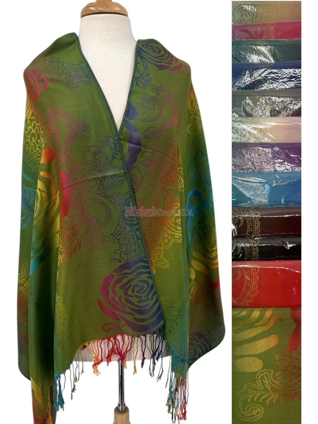 (image for) Rainbow Floral Pashmina (11 Colors , 1Doz)