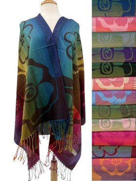 Colorful Flower Pedal Pashmina (12 Colors Assorted)