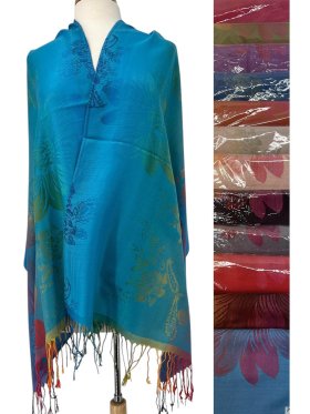 Summer Floral Pattern Pashmina (12 Colors, 1 Doz )