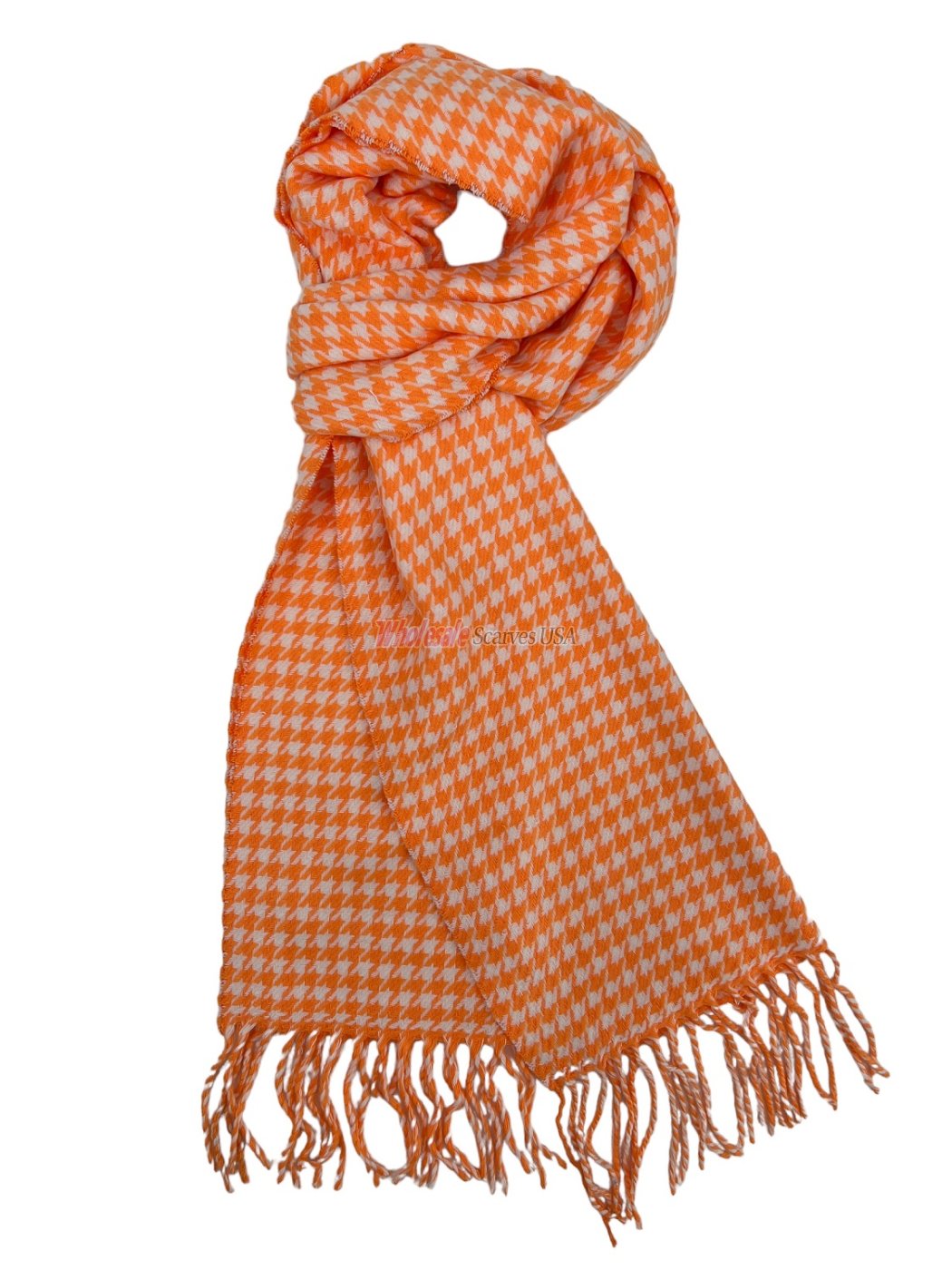 (image for) Cashmere Feel Pattern Scarf Orange 12-pack