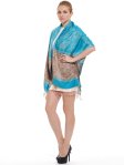 (image for) Paisley Lurex Pashmina Turquoise