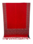(image for) Jacquard Border Scarf Red