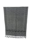 (image for) Jacquard Border Scarf Silver