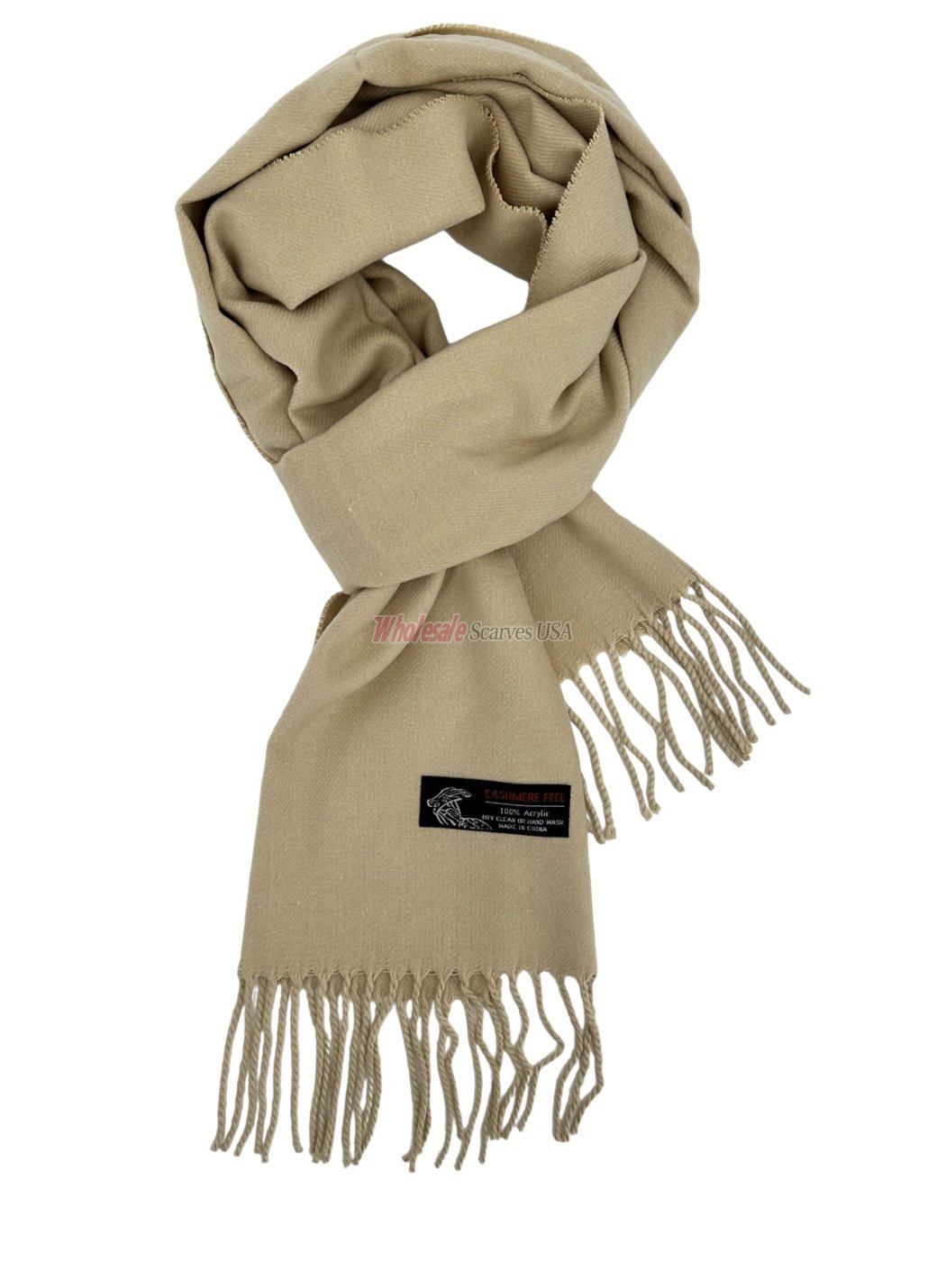 (image for) Woven Plain Scarf Neutral