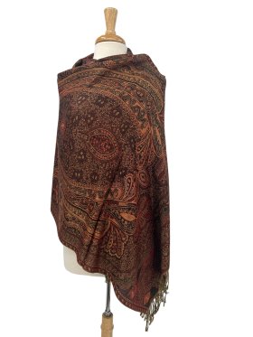 Giant Paisley Shawl Dark Red/Black