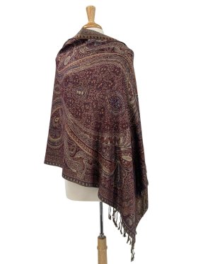 Giant Paisley Shawl Burgundy