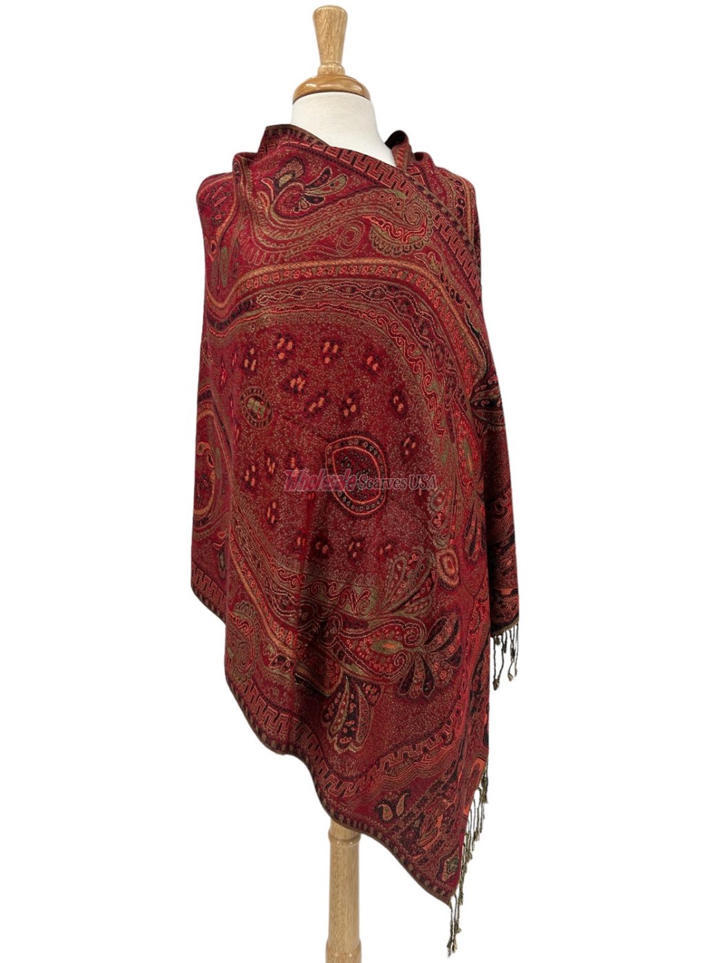 (image for) Giant Paisley Shawl Maroon