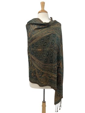 Giant Paisley Shawl L-Teal