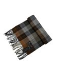 (image for) Cashmere Feel Plaid Scarf Brown 12-pack