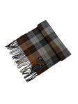 (image for) Cashmere Feel Plaid Scarf Brown 12-pack