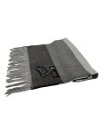 (image for) Cashmere Feel Stripe Scarf Grey/Brown 12-pack #23-1