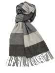 (image for) Cashmere Feel Stripe Scarf Grey/Brown 12-pack #23-1