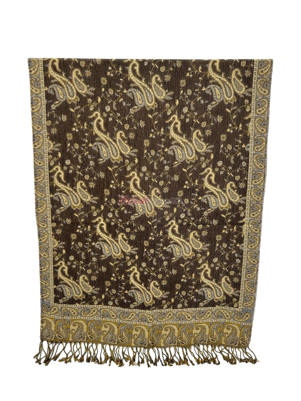 (image for) Small Paisley Scarf Coffee - Click Image to Close