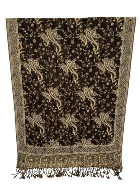 Small Paisley Scarf Black Coffee