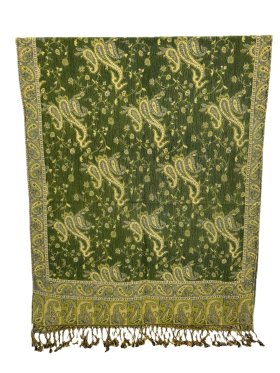 Small Paisley Scarf Army Green
