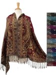 (image for) Metallic Paisley Pashmina Shawl 1 DZ, Asst. Color