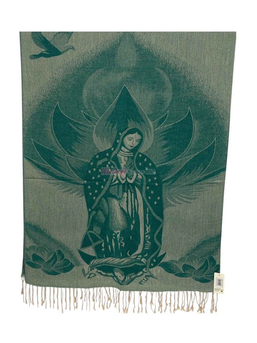(image for) Virgen De Guadalupe Shawl Scarf Green