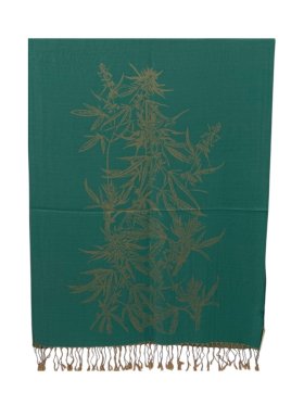 Weed Marijuana Leaf Fashion Scarfs Turquoise
