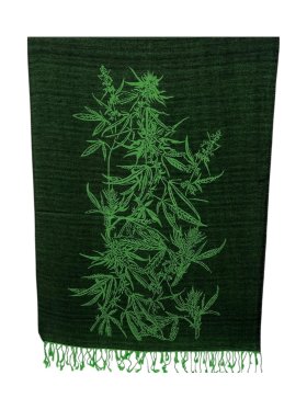Weed Marijuana Leaf Fashion Scarfs Dark Green