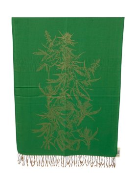 Weed Marijuana Leaf Fashion Scarfs Green