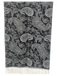 (image for) Boho Chic Paisley Cashmere Feel Shawl Black
