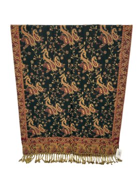 Small Paisley Scarf Dark Green