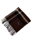 (image for) Cashmere Feel Plaid Scarf Brown 35-4 12-pack