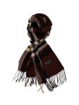 (image for) Cashmere Feel Plaid Scarf Brown 35-4 12-pack