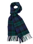 Cashmere Feel Plaid Scarf Navy/Green 12-pack 98