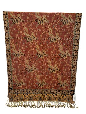 Small Paisley Scarf Rust Brown