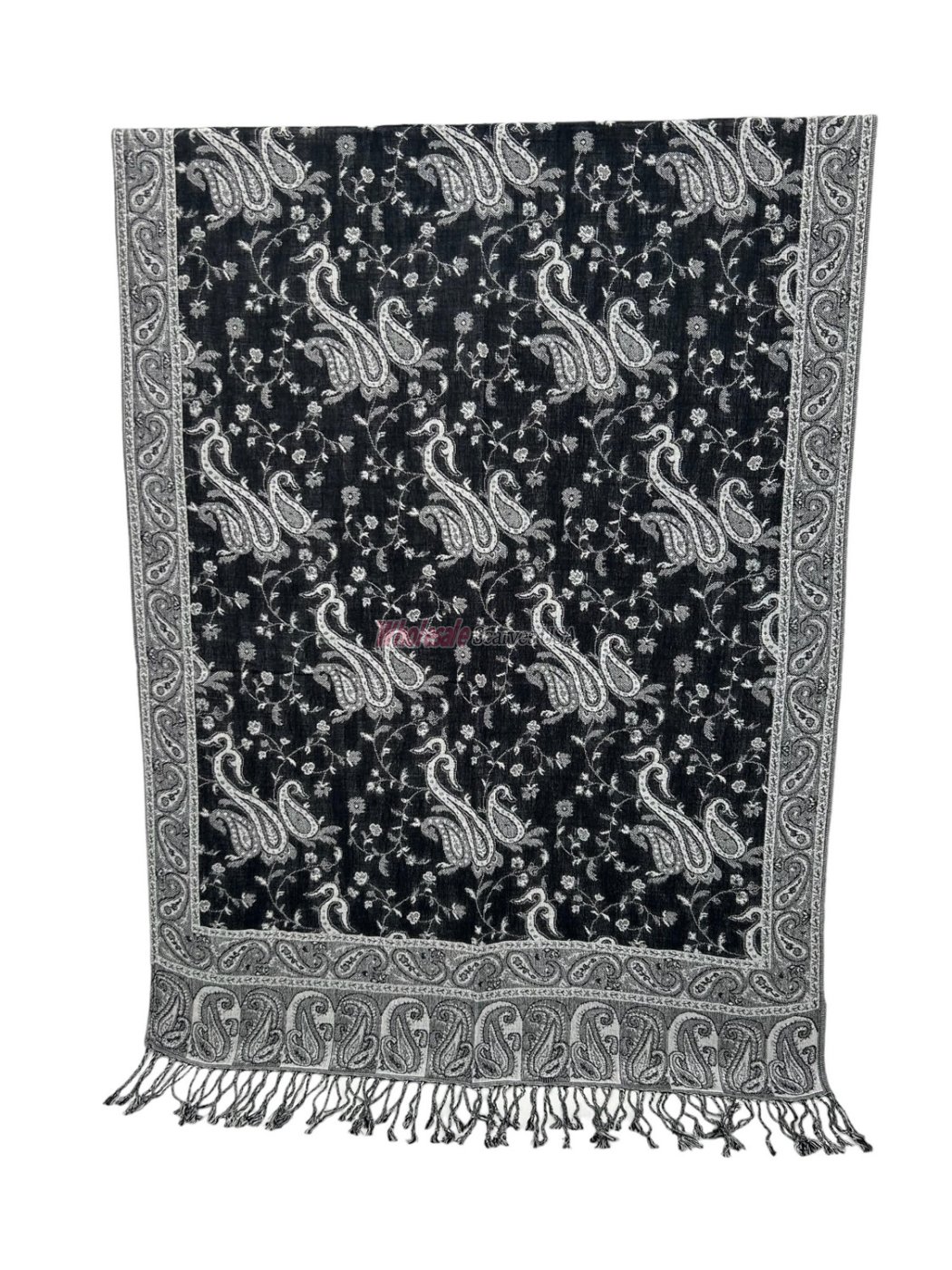 (image for) Small Paisley Scarf Black/White