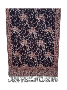 Small Paisley Scarf Black/Burgundy
