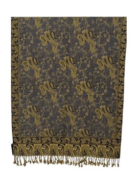 Small Paisley Scarf Grey/Yellow