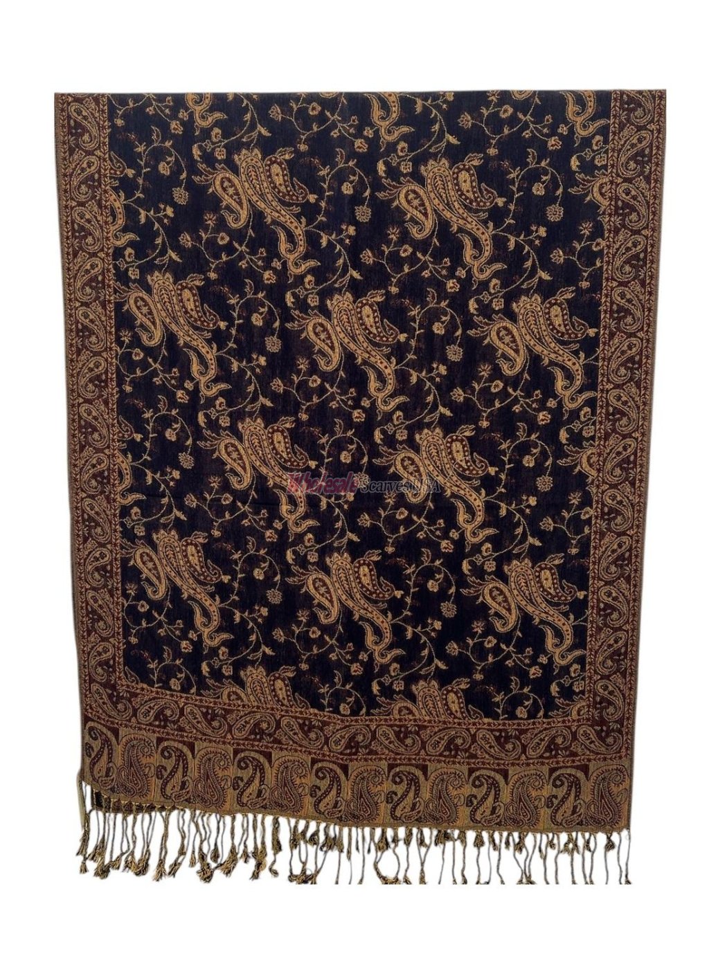 (image for) Small Paisley Scarf Navy