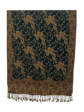 Small Paisley Scarf Dark SeaGreen