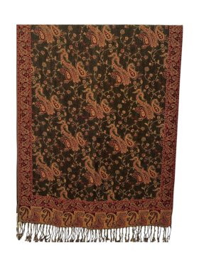 Small Paisley Scarf Burgundy Olive