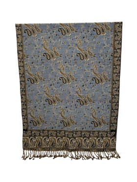 Small Paisley Scarf Pale Blue