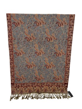 Small Paisley Scarf Grey/Brown