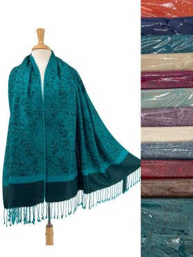 Paisley Jacquard Shawl 1 DZ, Asst. Color