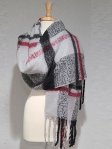 Cashmere Feel Plaid Shawl Grey