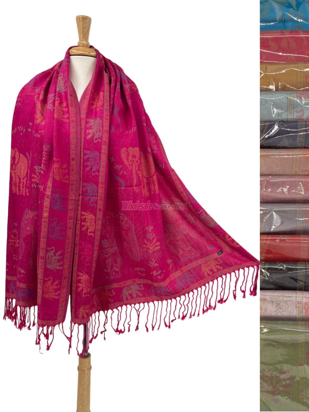 (image for) Thai Tradition Elephant Pashmina SF23152 (12 Colors, 1DZ)