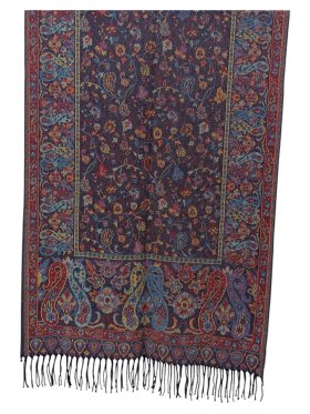 Paisley reversible Cashmere Feel Shawl Navy