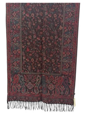 Paisley reversible Cashmere Feel Shawl Black