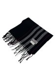 (image for) Cashmere Feel Stripe Scarf Black 12-pack