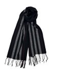 (image for) Cashmere Feel Stripe Scarf Black 12-pack